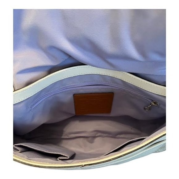 Coach Hampton Soho Satchel Ivory Saddle Leather Buckle Handbag - Picture 13 of 15